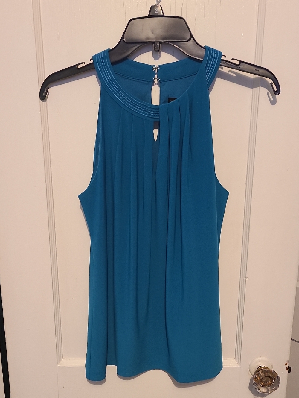 White House Black Market Teal Pleated Halter Camisole